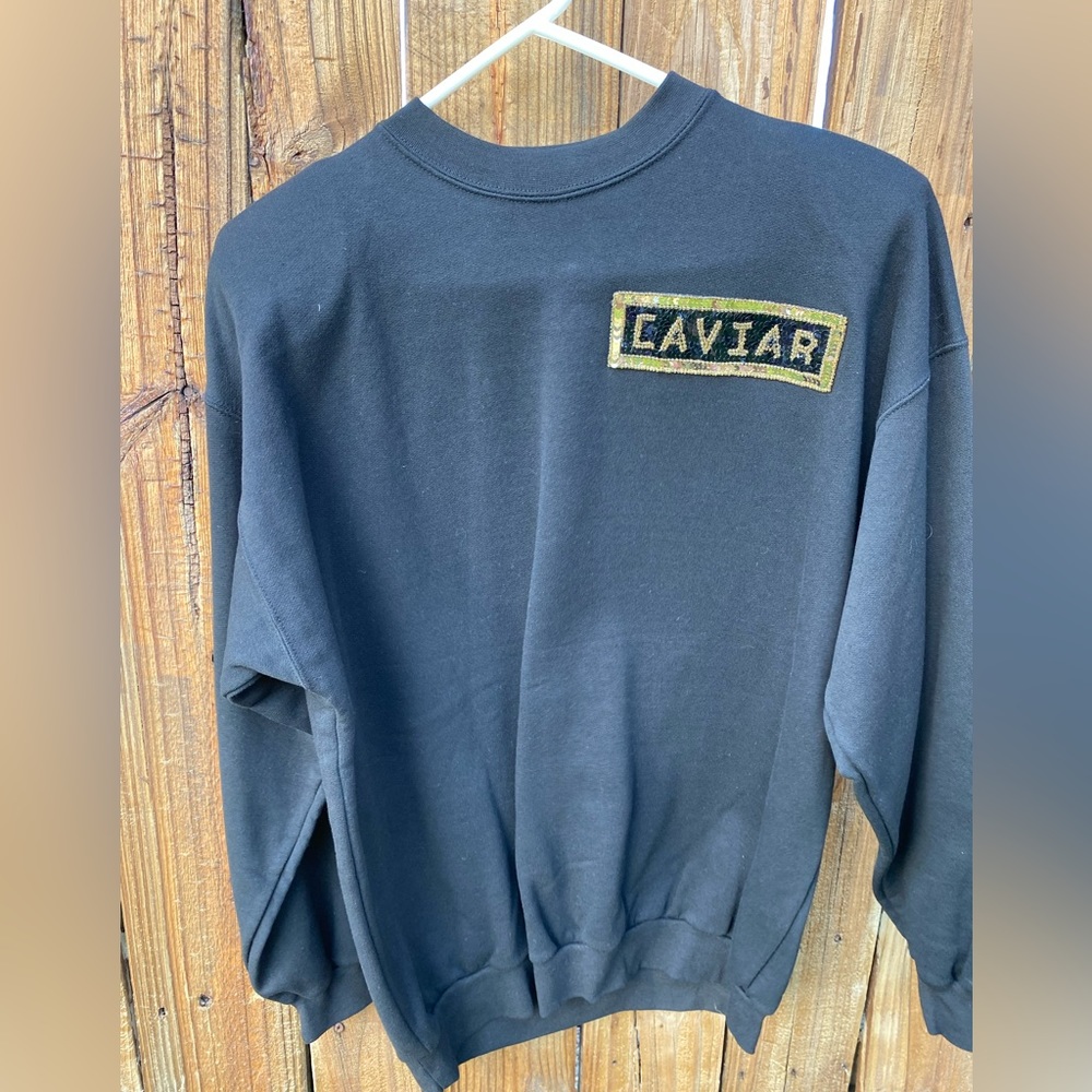 Vintage Colorado brand black sweatshirt, size L.  Caviar.